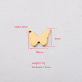 Stainless Steel Small Butterfly Charms DIY Jewelry 20pcs