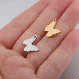 Stainless Steel Small Butterfly Charms DIY Jewelry 20pcs