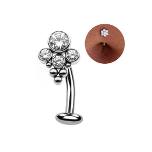 ASTM F136 Titanium Navel Bead Cluster Belly Piercing Jewelry