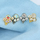 ASTM F136 Titanium Navel Bead Cluster Belly Piercing Jewelry