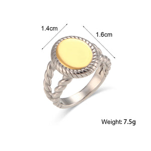 Vintage Hollow Stainless Steel Band Rings for Women