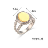 Vintage Hollow Stainless Steel Band Rings for Women