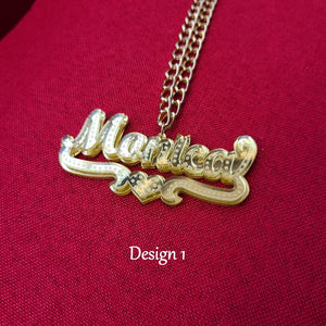 Mirrow Acrylic Name Pendant Necklace Laser Jewelry Heart Choker C21