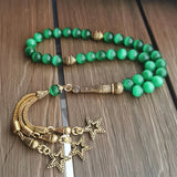Misbaha Tespih Cat Eye Crystal Stone Islamic Rosary