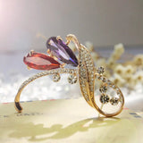 Lily Flower Rhinestone Brooch Pin for Women Wedding Jewelry