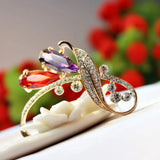 Lily Flower Rhinestone Brooch Pin for Women Wedding Jewelry