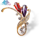 Lily Flower Rhinestone Brooch Pin for Women Wedding Jewelry