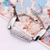 Korea PARIS Silver Rhinestone Crystal Bracelet Wholesale