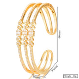 Missvikki Gorgeous 3 Layer Bangle Ring Bridal Wedding Cubic Zircon Bracelet