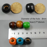Missxiang 12MM 17MM Mixed Colors Round Wooden Beads Large Hole Loose Ball Beads