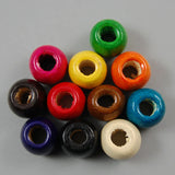 Missxiang 12MM 17MM Mixed Colors Round Wooden Beads Large Hole Loose Ball Beads