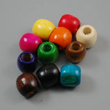 Missxiang 12MM 17MM Mixed Colors Round Wooden Beads Large Hole Loose Ball Beads