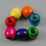 Missxiang 12MM 17MM Mixed Colors Round Wooden Beads Large Hole Loose Ball Beads