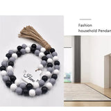 3Pcs Wood Beads Garland with Tassels Farmhouse Rustic Decor