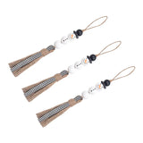 20MM Snowman Hemp Rope Tassel Beaded Pendant Christmas Decoration