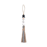 20MM Snowman Hemp Rope Tassel Beaded Pendant Christmas Decoration