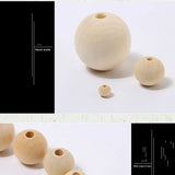 DIY 4-50mm Wood Beads Natural Round Loose for Jewelry Making