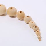 DIY 4-50mm Wood Beads Natural Round Loose for Jewelry Making