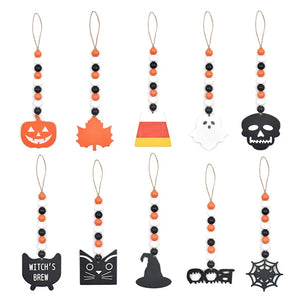 Missxiang Halloween Wooden Beads String Ornaments