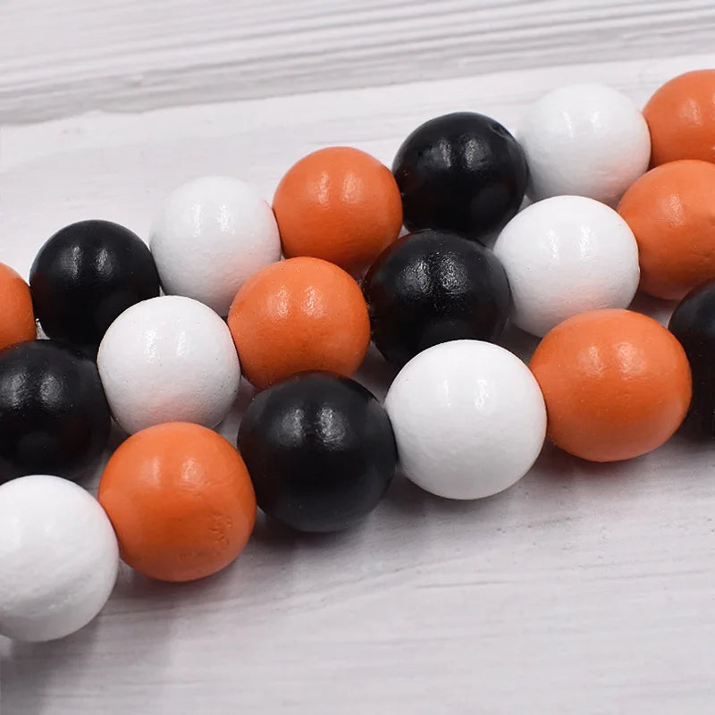 Missxiang Halloween Wooden Beads String Ornaments