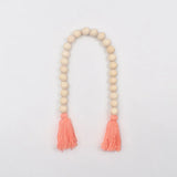 Pastoral Style Cotton Rope Wood Beads Tassel Pendant