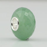 925 Sterling Silver Green Quartz Charm Bead for Bracelet