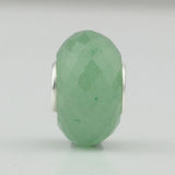 925 Sterling Silver Green Quartz Charm Bead for Bracelet