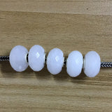 Mistletoe 925 Silver Faceted Alabaster Stone Charm Bead