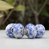 Mistletoe 925 Sterling Silver Faceted Stone Charm Bead Jewelry