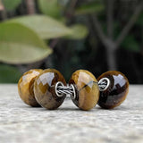 925 Silver Mistletoe Tiger's eye Charm Bead for Bracelet