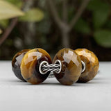 925 Silver Mistletoe Tiger's eye Charm Bead for Bracelet