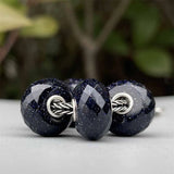 925 Silver Mistletoe Charm Bead, Sandstone Stone, 3.6mm Core, Bracelet Jewelry