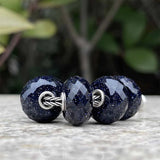 925 Silver Mistletoe Charm Bead, Sandstone Stone, 3.6mm Core, Bracelet Jewelry