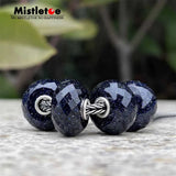 925 Silver Mistletoe Charm Bead, Sandstone Stone, 3.6mm Core, Bracelet Jewelry