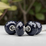925 Silver Mistletoe Charm Bead, Sandstone Stone, 3.6mm Core, Bracelet Jewelry