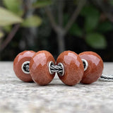 925 Sterling Silver Goldstone Jinsha Stone Charm Bead for Bracelet Jewelry