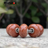 925 Sterling Silver Goldstone Jinsha Stone Charm Bead for Bracelet Jewelry