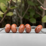 925 Sterling Silver Goldstone Jinsha Stone Charm Bead for Bracelet Jewelry