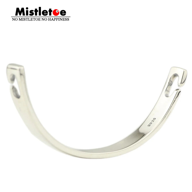 Mistletoe 925 Sterling Silver Bangle Link Bracelet