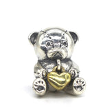 925 Silver Bear Charm Bead European Jewelry