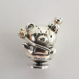 925 Silver Bear Ice Cream Clip Charm Bead for Bracelet