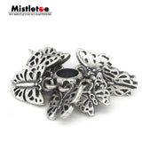 925 Sterling Silver Mistletoe Butterfly Spacer Charm Bead for Bracelet