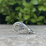 925 Sterling Silver Heart Lock Clasp Charm European Jewelry