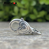 925 Sterling Silver Heart Lock Clasp Charm European Jewelry