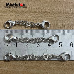 925 Silver Mistletoe Lobster Safety Chain Extension for Bracelet & Necklace