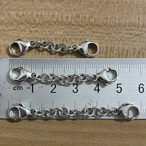 925 Silver Mistletoe Lobster Safety Chain Extension for Bracelet & Necklace