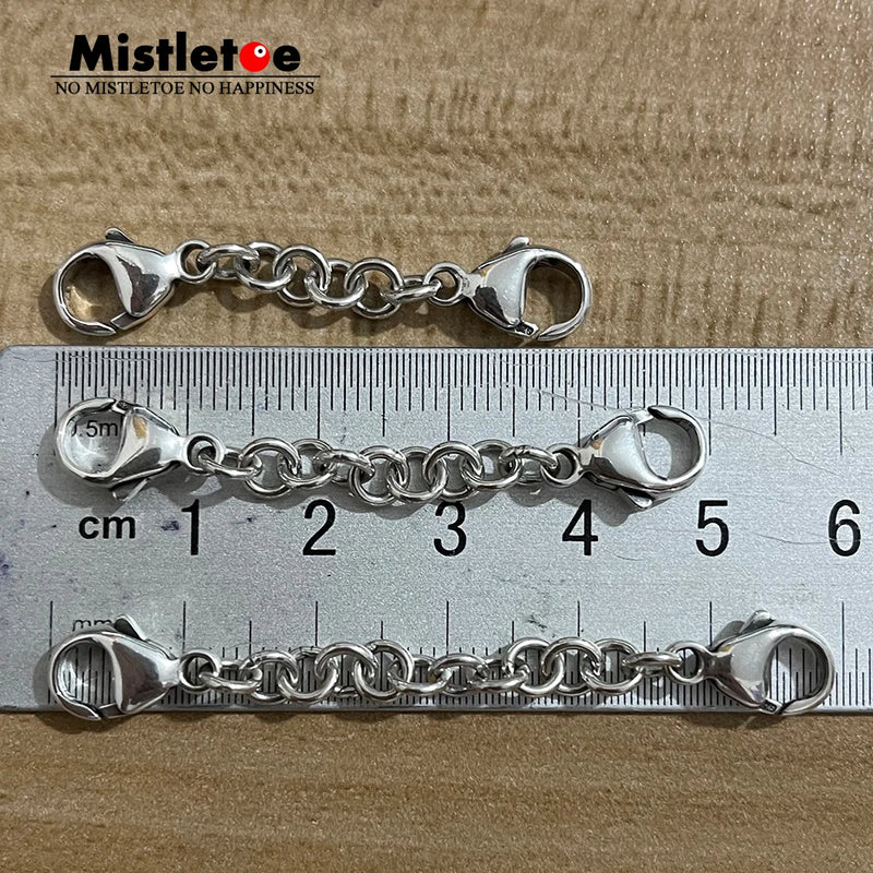 925 Silver Mistletoe Lobster Safety Chain Extension for Bracelet & Necklace
