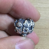 925 Silver Butterfly Heart Charm Bead for European Jewelry