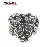 925 Silver Butterfly Heart Charm Bead for European Jewelry