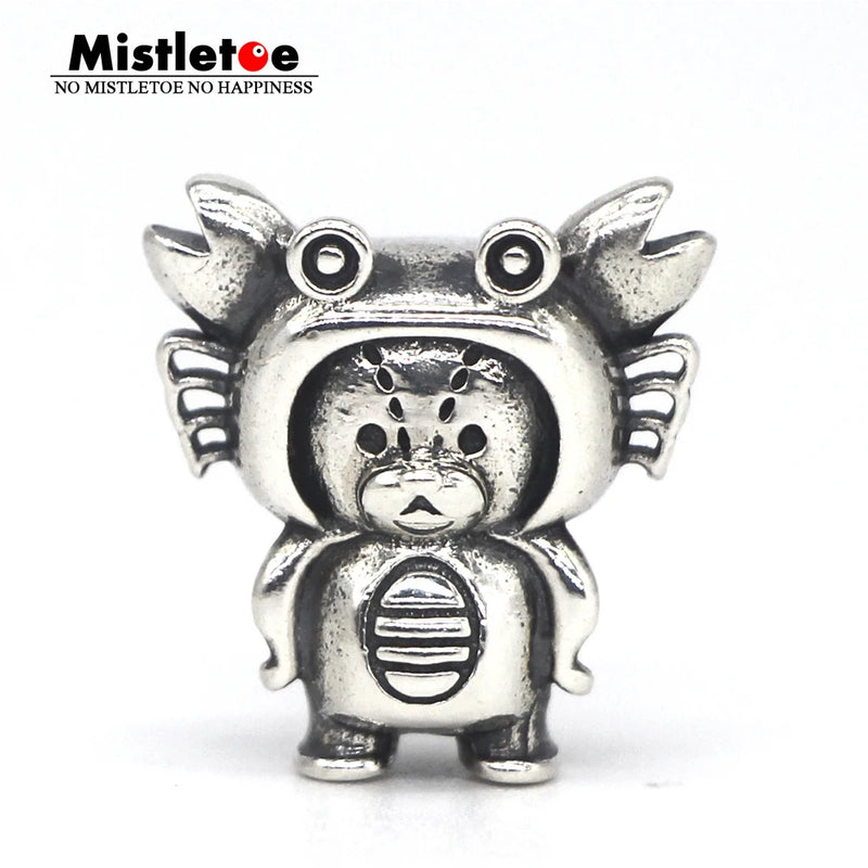 925 Sterling Silver Cancer Bear Charm Bead for DGA Troll and Pan Bracelet